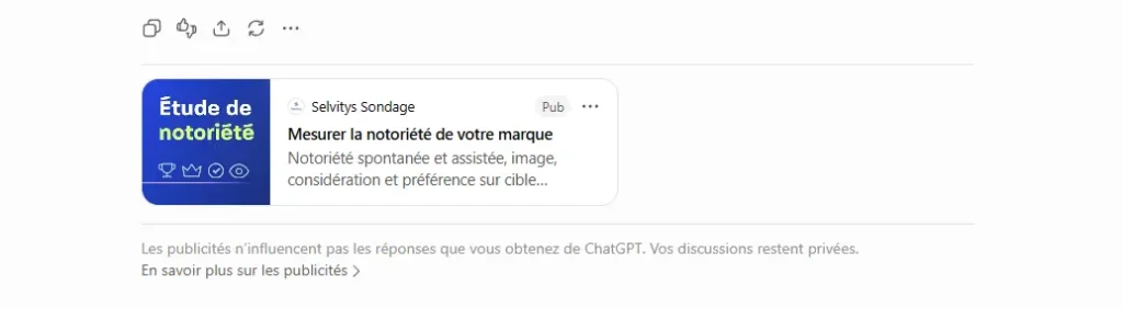 Exemple de publicité ChatGPT
